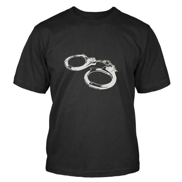 Handschellen Polizei T-Shirt Handfesseln Shirtblaster