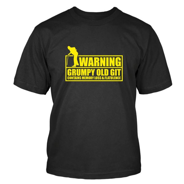 Warning, Grumpy Old Git T-Shirt Warning opa großeltern Schwiegervater Shirtblaster