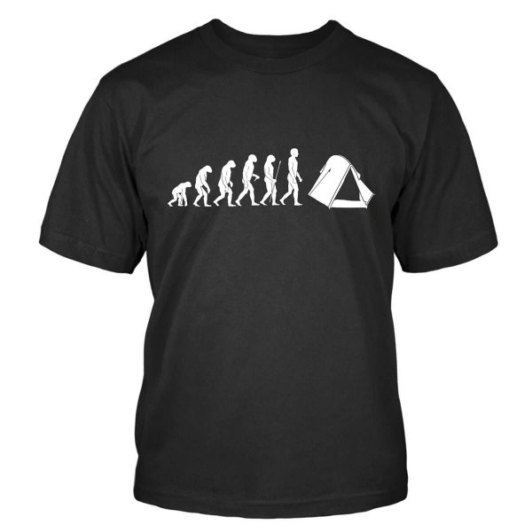 Zelten Evolution T-Shirt Evolution Zelten Campen Camping Shirtblaster