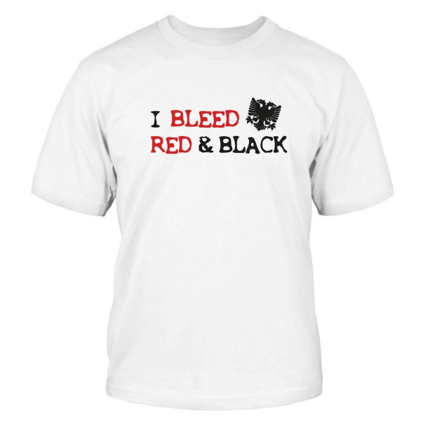 Albanien T-Shirt I BLEED RED & BLACK Shqipëria Balkan Tirana Shirtblaster