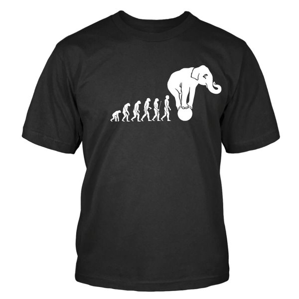 Zirkus Elefant Evolution T-Shirt Evolution Elefant Cirkus Shirtblaster